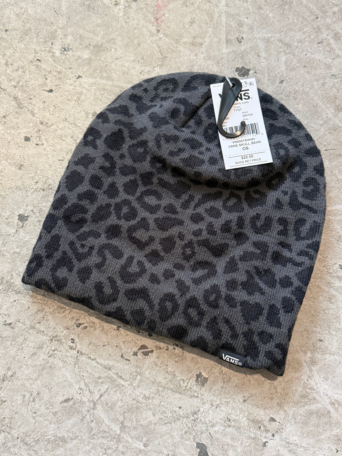 Skull Beanie (Cheetah Gray)